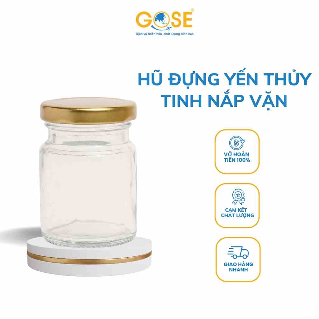 [Mã BMLTB35 giảm đến 35K đơn 99K] Hũ chưng yến thủy tinh nắp vặn 70ml GOSE hộp đựng thực phẩm giúp bảo quản đồ ăn