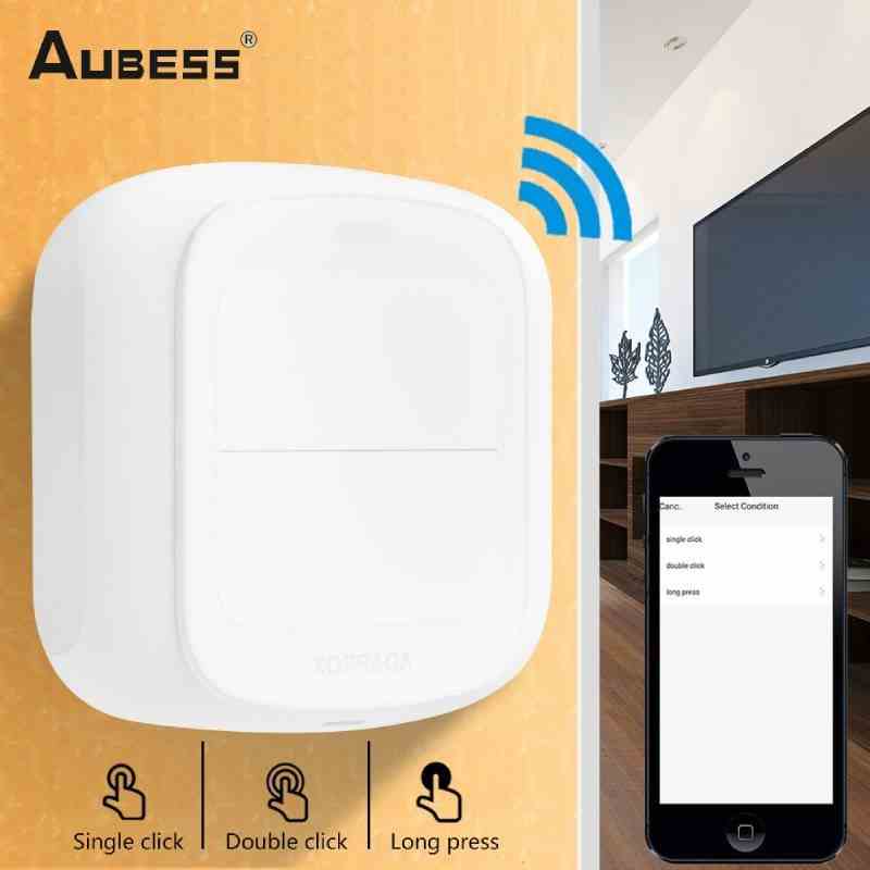 Công tắc tình huống Aubess 2 phím Wifi/Zigbee Tuya thông minh không dây với 6 ngữ cảnh/ nút nhấn điều khiển từ xa