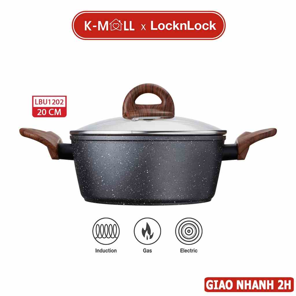 Nồi nhôm LocknLock Baum Marble dùng được cho bếp từ chống dính LBU1202 20cm - K-MALL