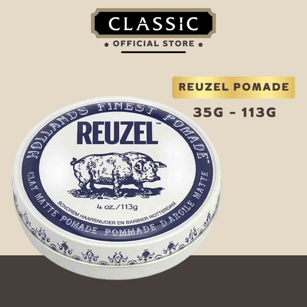 [Mã BMTTC60K giảm đến 60K đơn 50K] Sáp Vuốt Tóc Reuzel Clay Matte Pomade