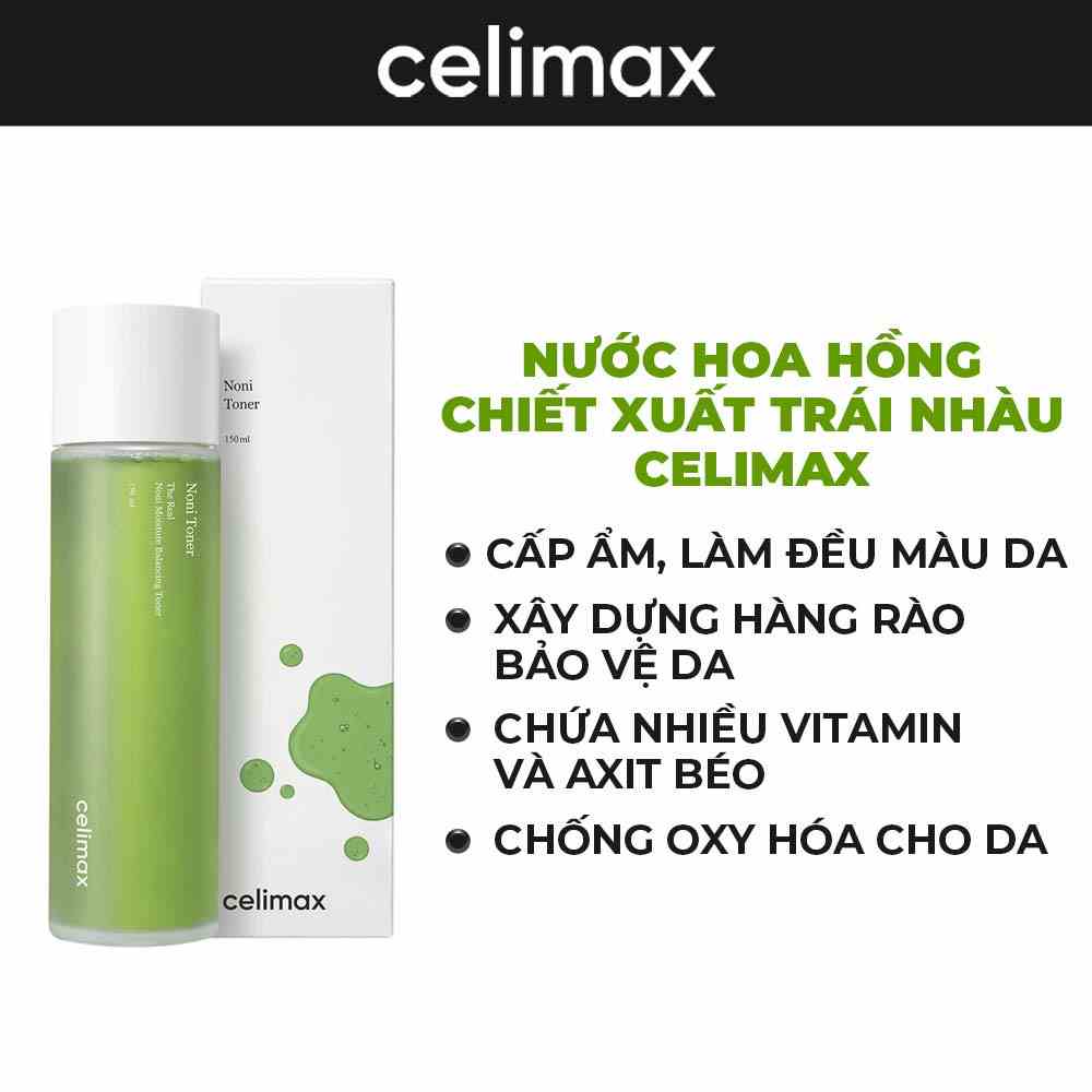 Nước Hoa Hồng Chiết Xuất Trái Nhàu CELIMAX The Real Noni Moisture Balancing Toner 150ml