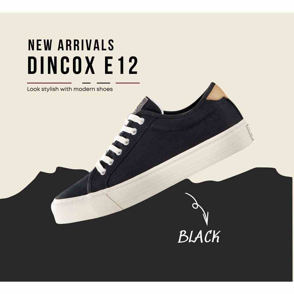 Giày Sneaker Nam Vải DINCOX E12 Black Đơn Giản Thanh Lịch