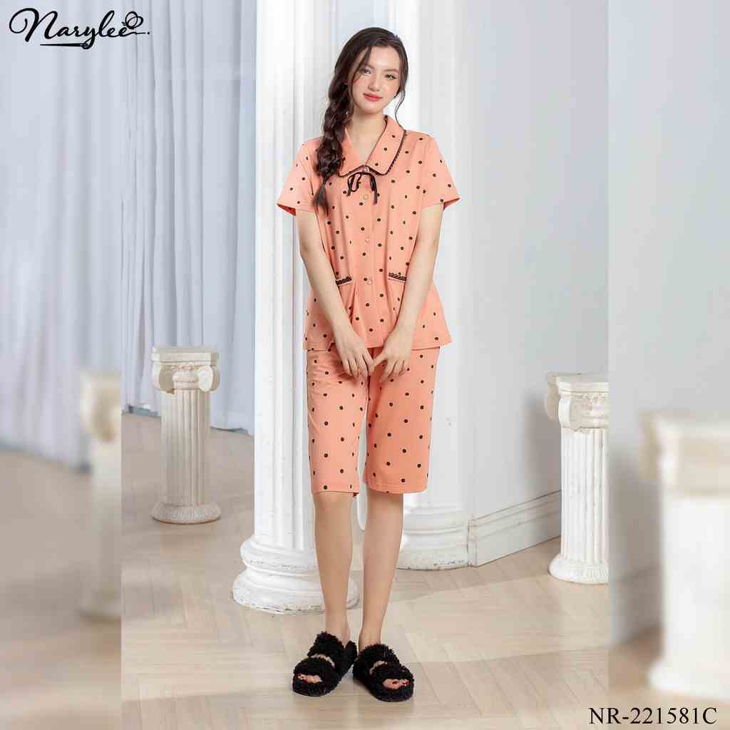 BỘ PYJAMA ÁO CỘC QUẦN LỬNG CHẤT COTTON CAO CẤP NARYLEE MÃ NR-1581