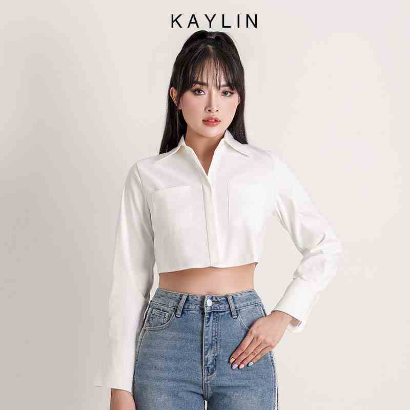 Áo sơ mi nữ croptop tay dài phong cách KAYLIN - N1945