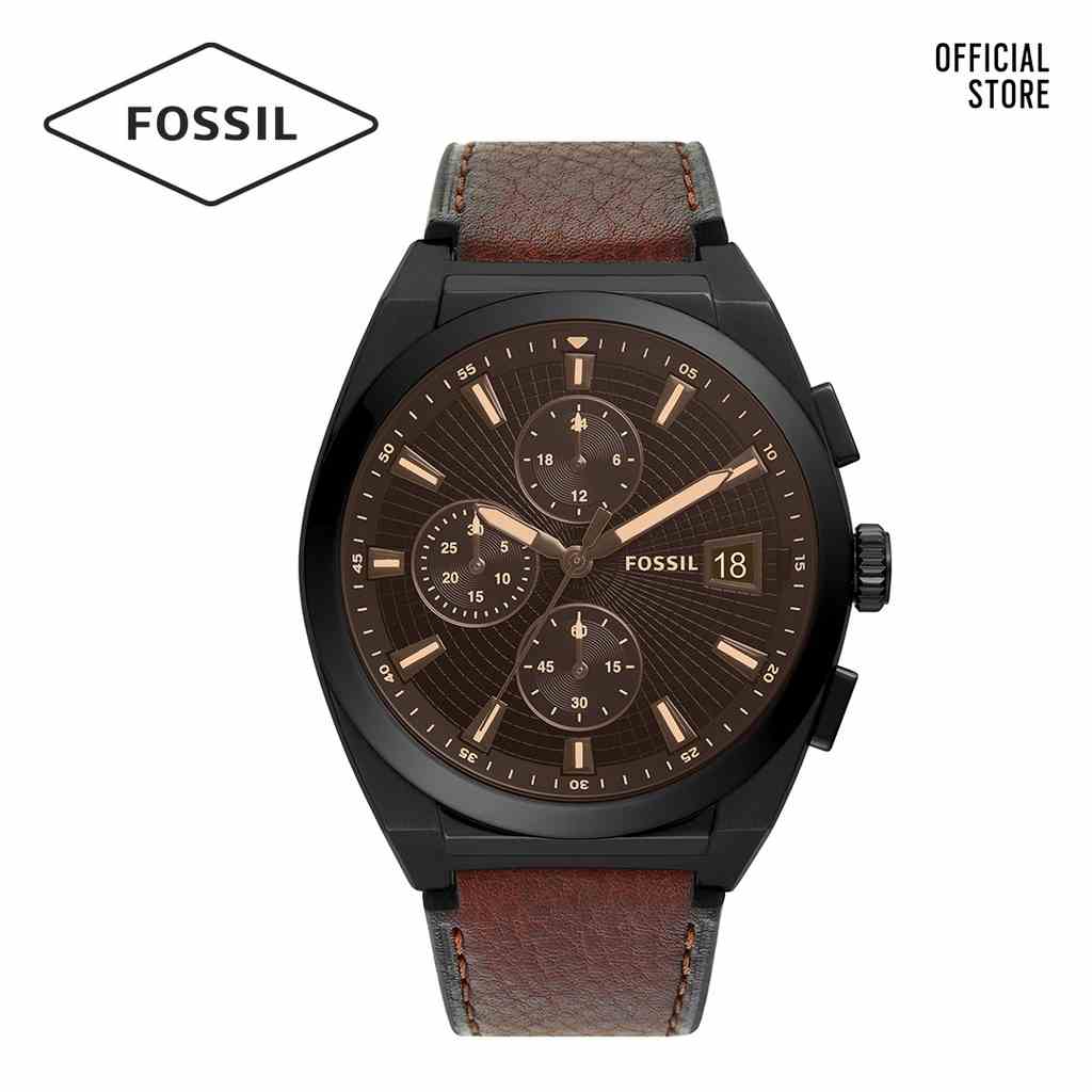 [Mã BMLTA35 giảm đến 35K đơn 99K] Đồng hồ nam Fossil EVERETT CHRONOGRAPH FS5798 dây da - màu nâu