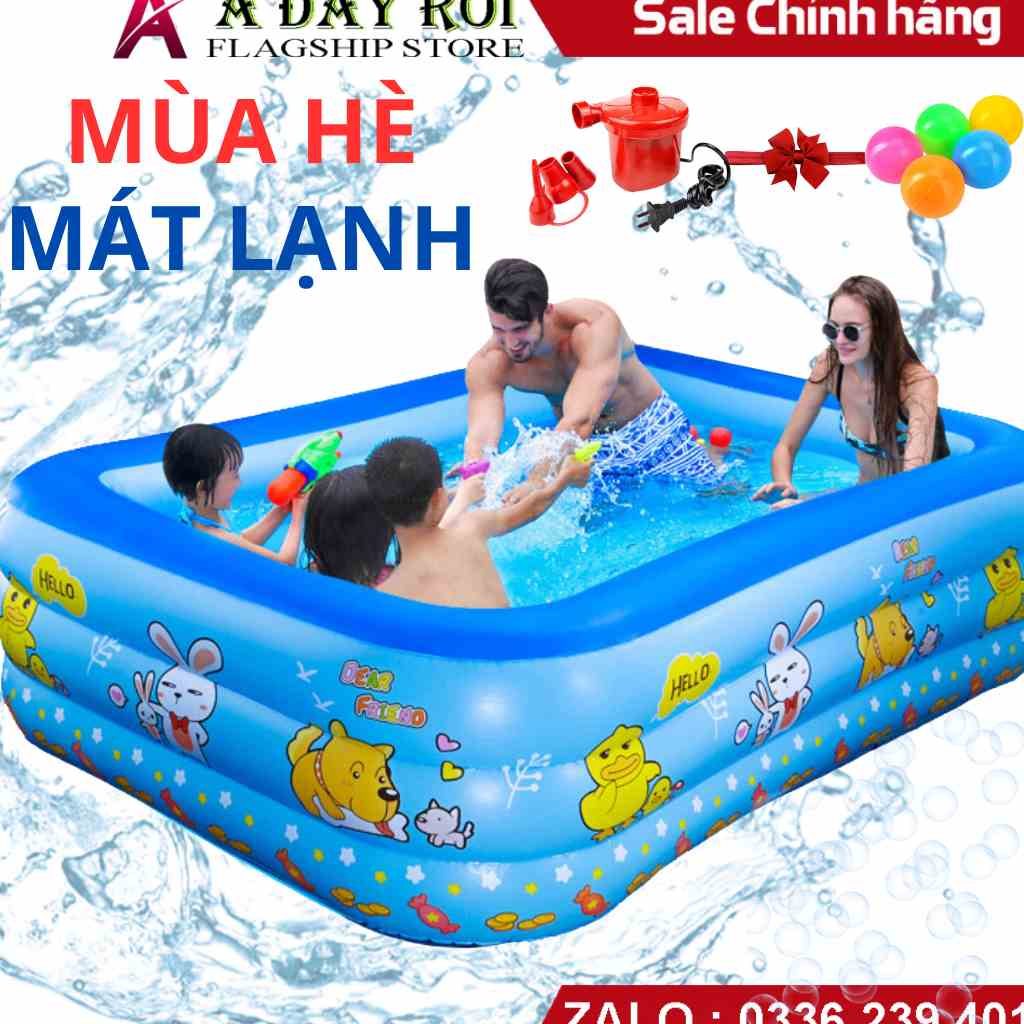 Bể bơi bốn mùa KAW chính hãng, giá rẻ, chất lượng, bền đẹp, 3 Tầng, Dày Dặn, Chống Trượt Nhiều Kích Thước