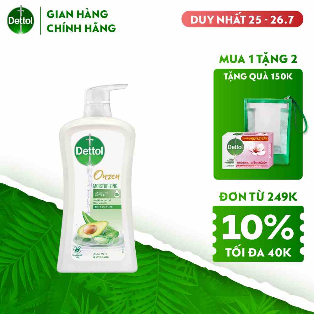 Sữa tắm Dettol onzen dưỡng ẩm lô hội & bơ 950g