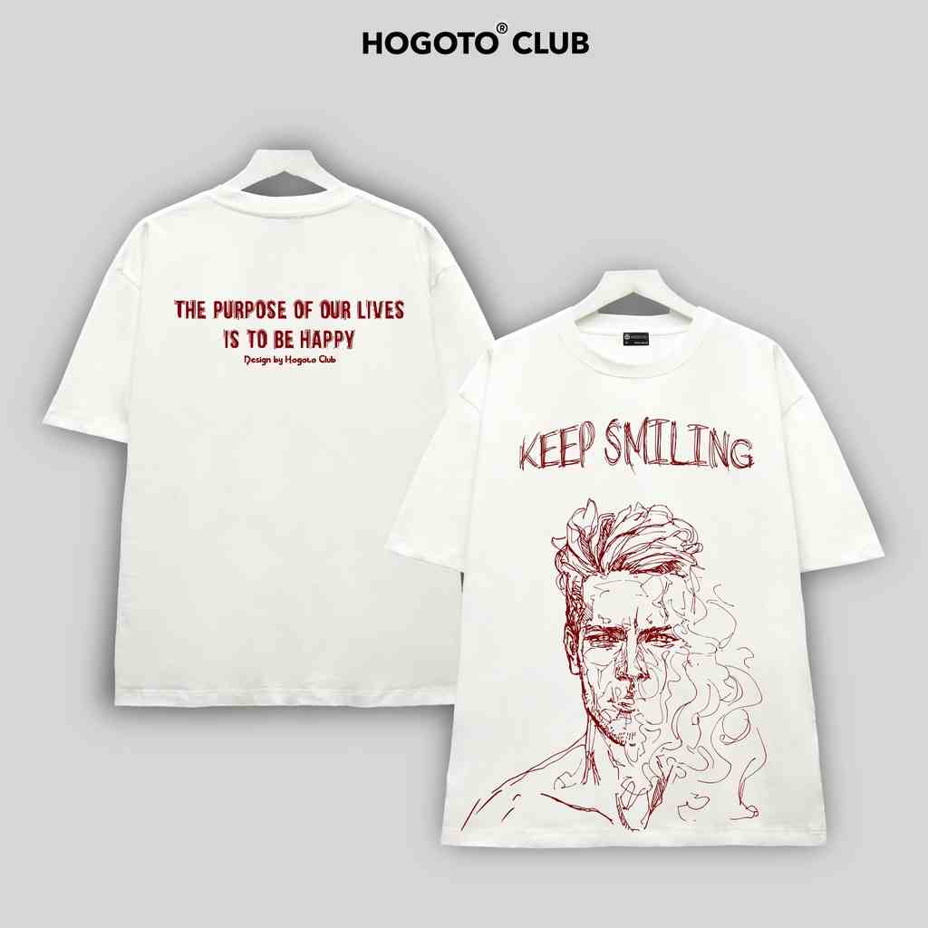 Áo thun Local Brand KEEP SMILING MẪU NAM- shop Hogotoclub - nam nữ unisez 100% cotton from rộng oversize