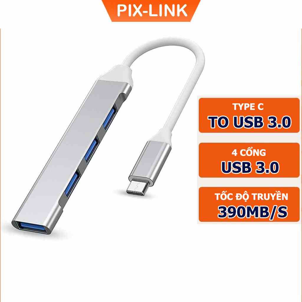 [Mã BMLTB200 giảm đến 100K đơn 499K] Bộ chuyển đổi TYPE-C sang USB 3.0, cáp chuyển đổi Type-c sang 4 cổng USB tốc độ cao