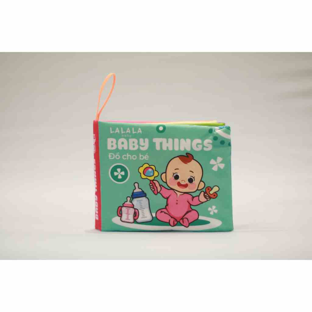 Sách vải Baby Things - Lalala Baby, kích thích thị giác, thính giác, xúc giác của bé, hàng Việt Nam