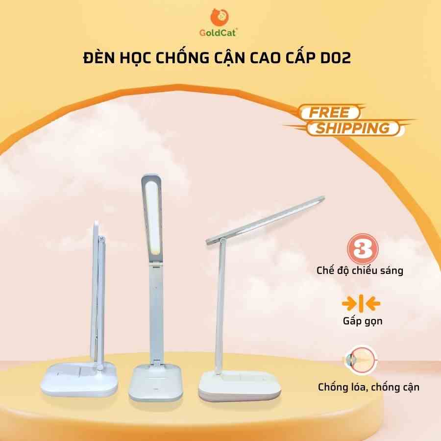 Đèn học chống cận cao cấp, thiết kế gấp gọn linh hoạt, 3 chế độ chiếu sáng bảo vệ mắt - GOLDCAT D02