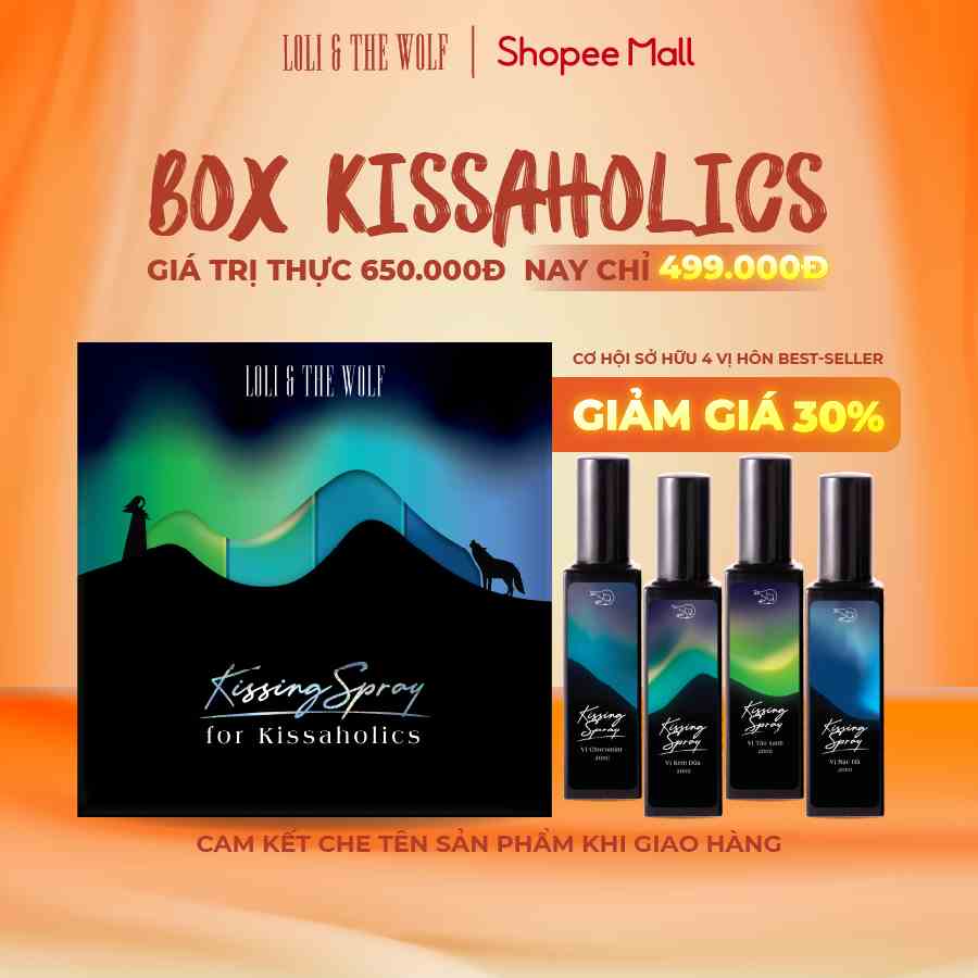 Set Kissing Spray 4 Vị Độc Đáo For Kissaholics - Xịt Thơm Miệng Loli And The Wolf Vị Bạc Hà Mát Lạnh Sảng Khoái 20ml