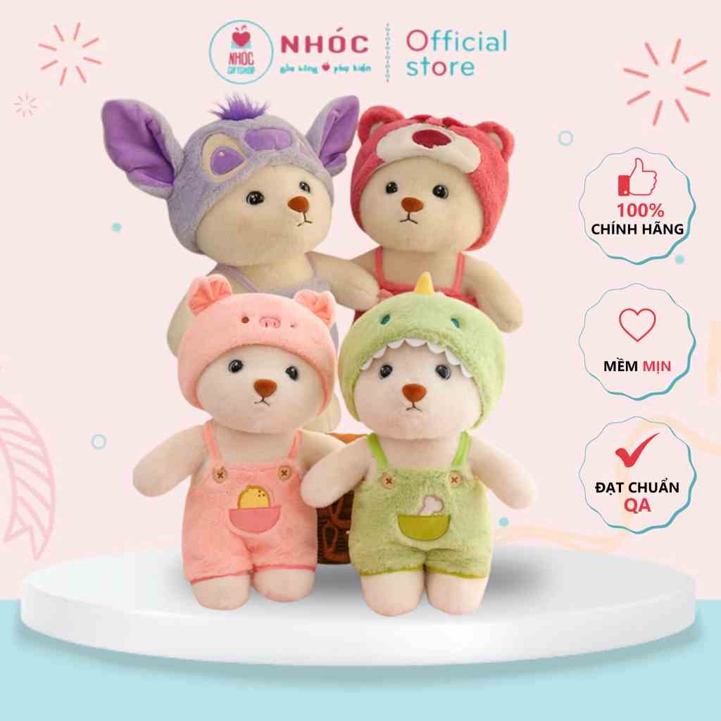 [Mã BMLTB200 giảm đến 100K đơn 499K] [HOT] Thú bông Gấu Lena teddy mặc yếm thú bông cao cấp - NHÓC