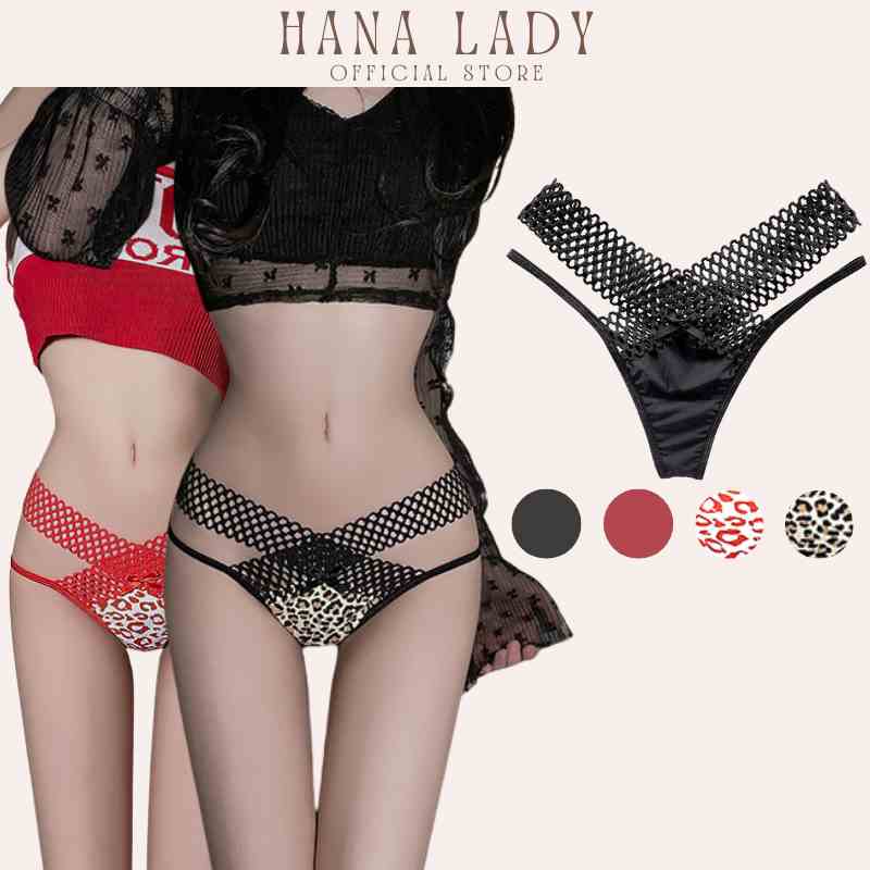 Quần lót nữ dây chéo lưới quyến rũ sexy co giãn mềm mịn HanaLadyStore L110