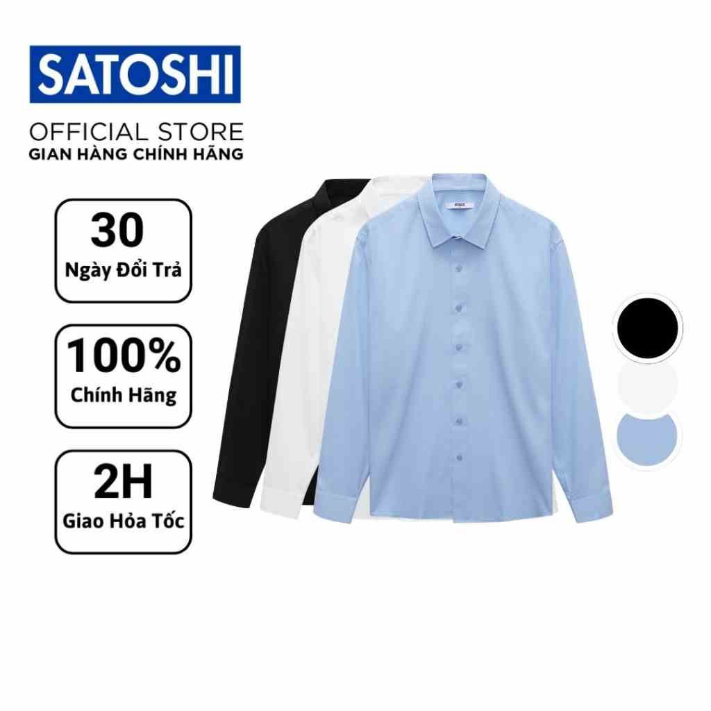 [Mã BMLTB200 giảm đến 100K đơn 499K] Áo sơ mi nam Satoshi 23AM007 tay dài nhiều màu chất cotton thấm hút mồ hôi tốt