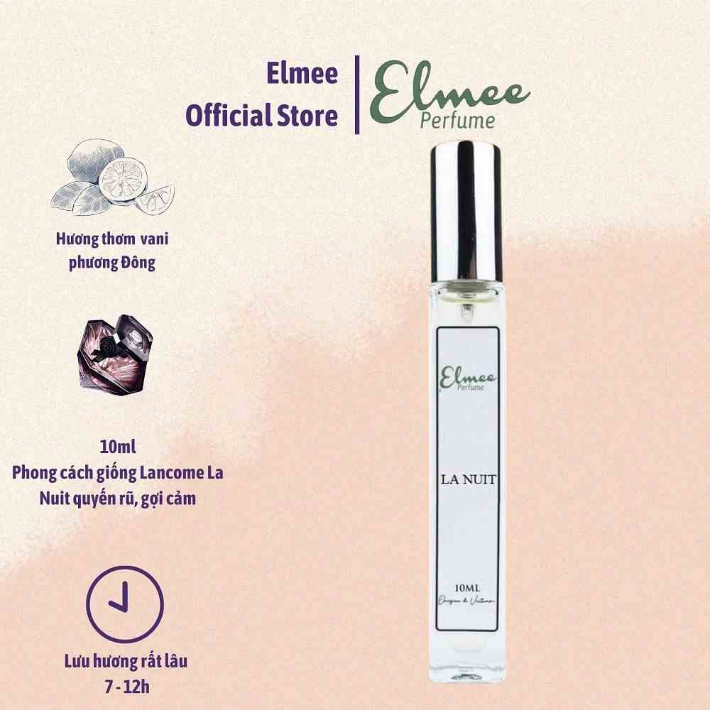 [Mã BMLTB200 giảm đến 100K đơn 499K] Nước hoa nữ La Nuit 10ml Elmee quyến rũ nồng nàn gợi cảm