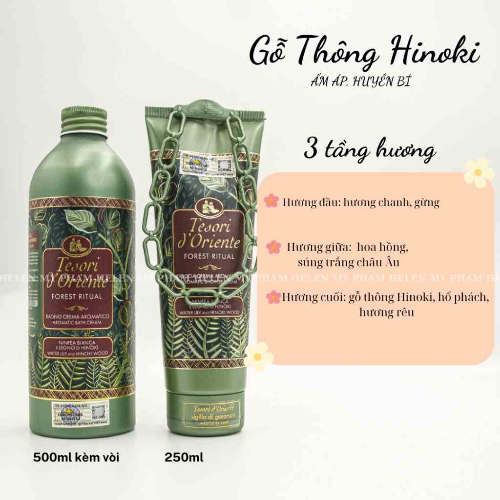 [Mã BMLTB35 giảm đến 35K đơn 99K] Sữa tắm Tesori D Oriente gỗ thông hinoki 250ml - 500ml