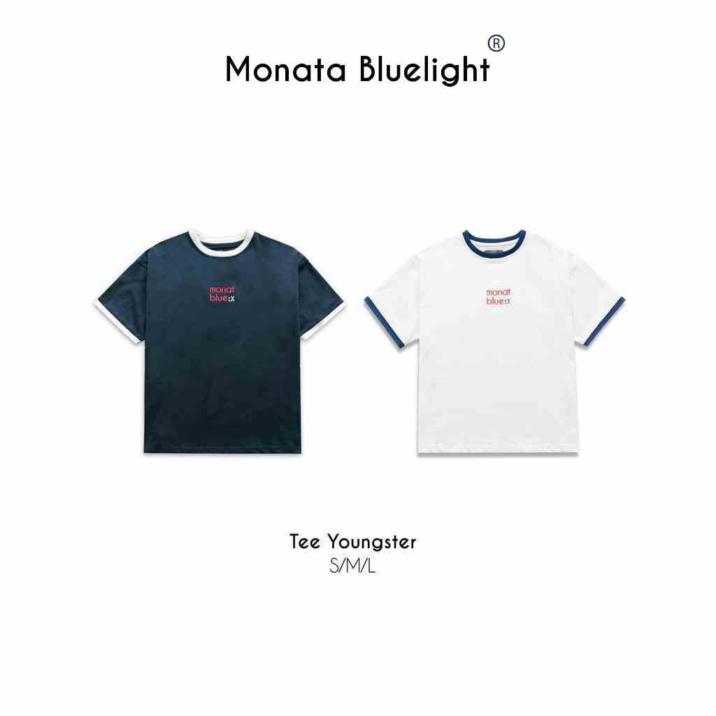 [Mua 2 giảm 7%] MONATA BLUELIGHT Tee Youngster - Áo thun form rộng cotton 250Gsm unisex