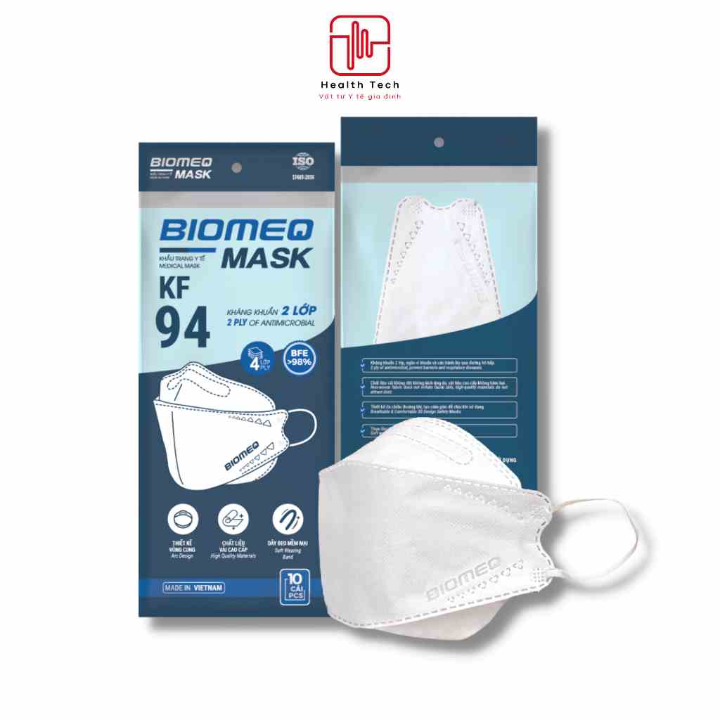 [Mã ICBFRI15 giảm 10% đơn 0đ] Khẩu trang BIOMEQ MASK KF94 4 lớp kháng khuẩn và lọc bụi bẩn - Health Tech