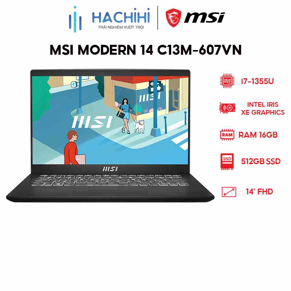 Laptop MSI Modern 14 C13M-607VN (i7-1355U | 16GB | 512GB | 14)