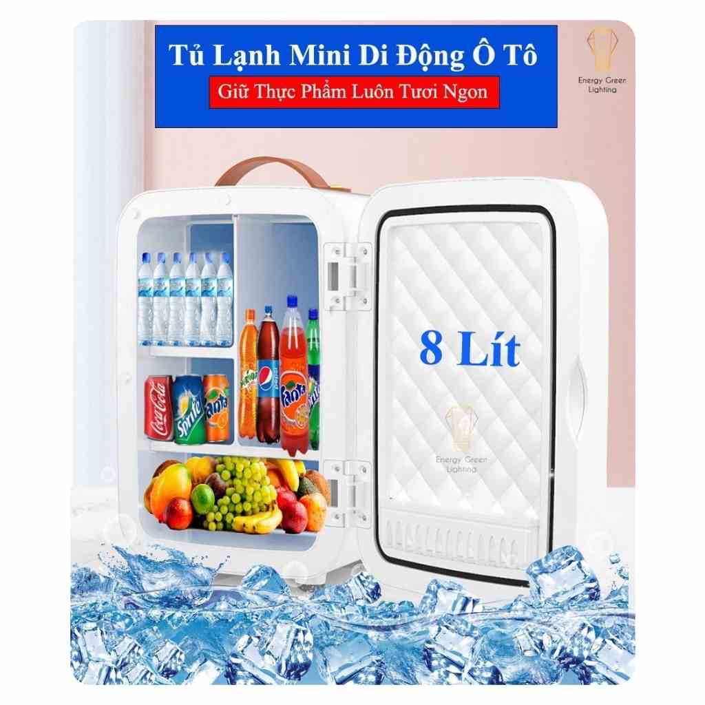 Tủ Lạnh Mini Energy Green Lighting  Di Động Cho Ô TÔ , Gia Đình HHZ-8L - Dung Tích 8L - 2 Chiều Nóng Lạnh - Có Đèn