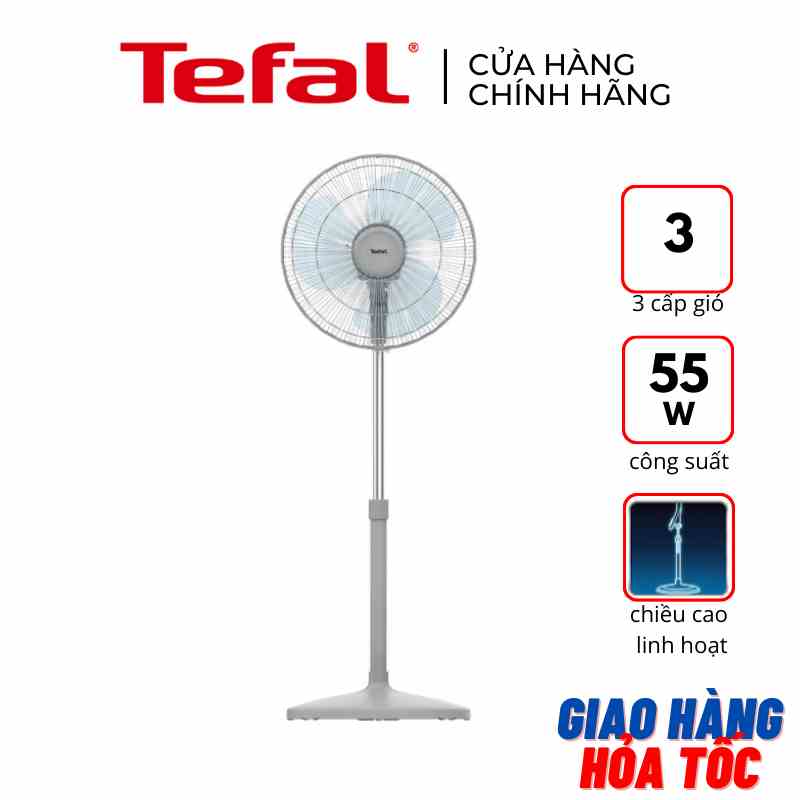 Quạt đứng 3 cánh Tefal VH441790 - màu Xám - không remote - Hàng chính hãng