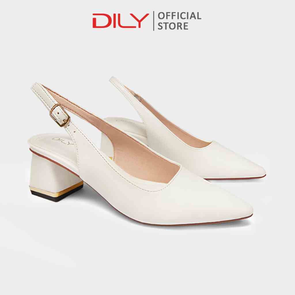 Giày cao gót nữ mũi nhọn gót vuông style thanh lịch, giày slingback công sở tiện lợi cao 5cm_AA0406