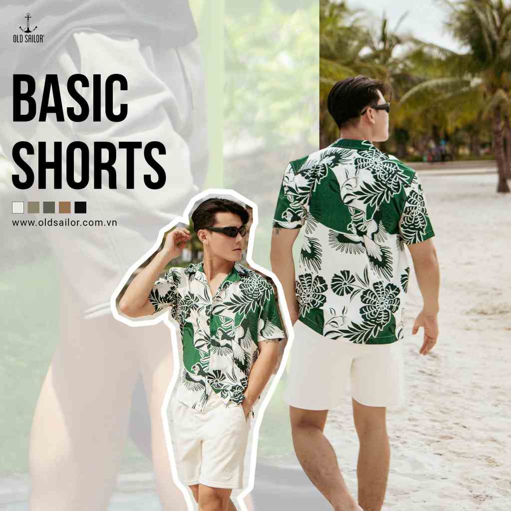 Quần Short Nam OLD SAILOR Chất Vải Cotton Dày Dặn Mềm Mịn Thiết Kế Đường May Không Viền Co Giãn Tốt Big Size