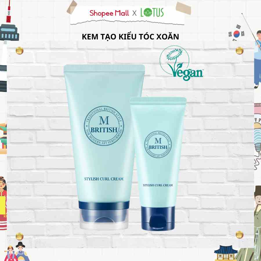 Kem tạo kiểu tóc xoăn và dưỡng ẩm BRITISH M Stylish Curl Cream