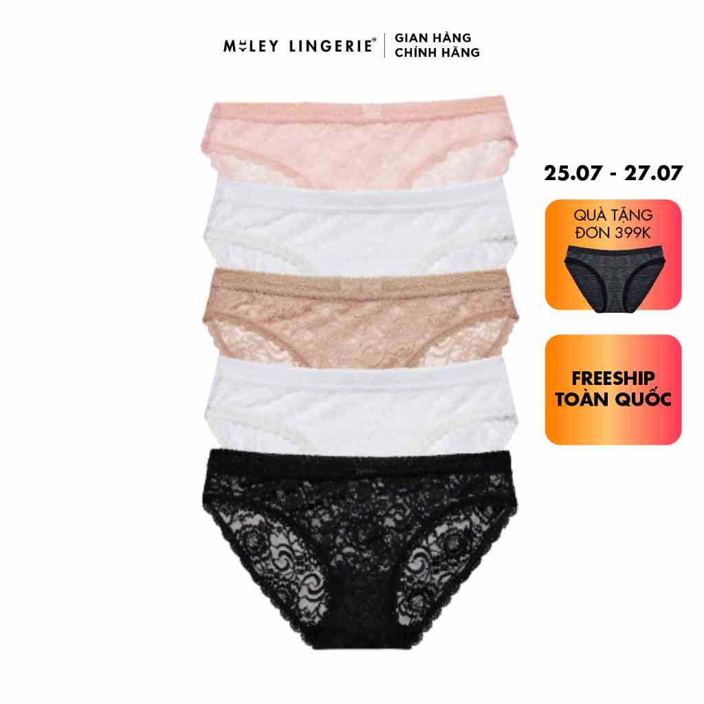 [TẶNG VOUCHER 50K KHI MUA ĐỒ BƠI] Combo 5 Quần Lót Nữ Ren Hoa Miley Lingerie FLS_03 (Giao màu ngẫu nhiên)