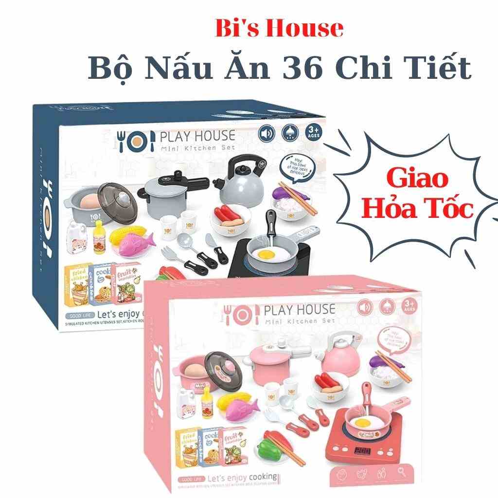 [Mã BMLTB35 giảm đến 35K đơn 99K] Đồ chơi nấu ăn cao cấp 36 chi tiết Bis House, nhựa an toàn, màu sắc tươi sáng