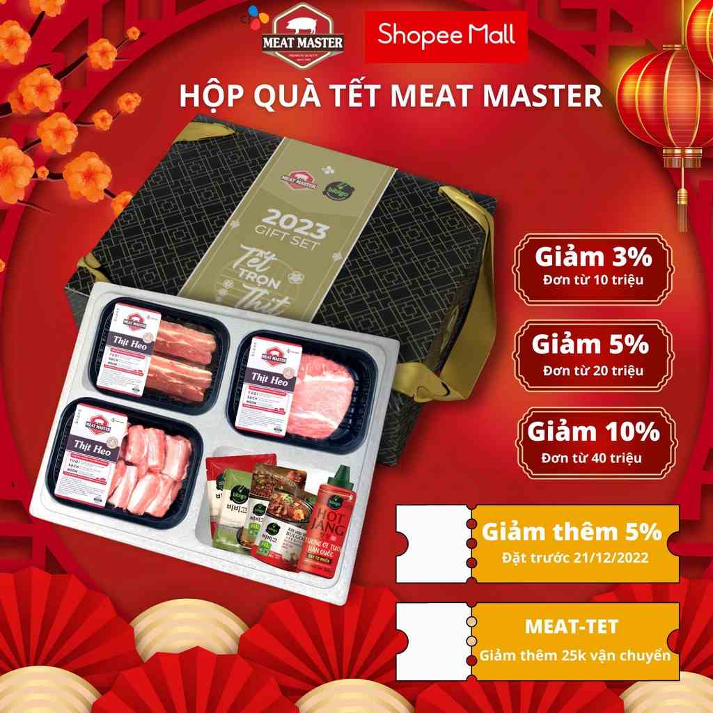 [Hộp quà tết 2023] Set Thịt Heo MEAT MASTER Premium 1.5kg