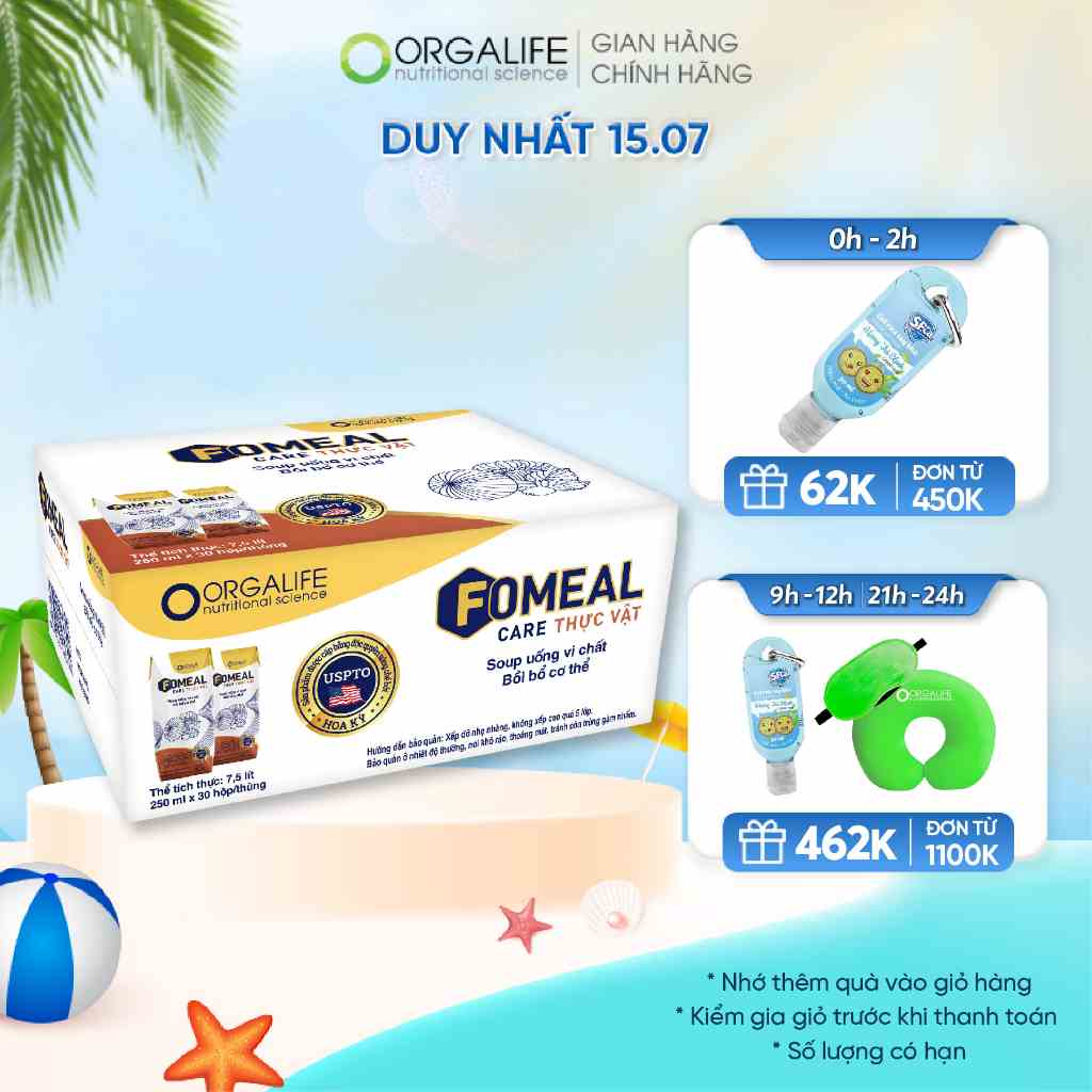 Thùng 30 Soup uống vi chất thuần chay Fomeal Care 250ml - Giàu protein thực vật, thay thế bữa ăn, giúp xương chắc khỏe