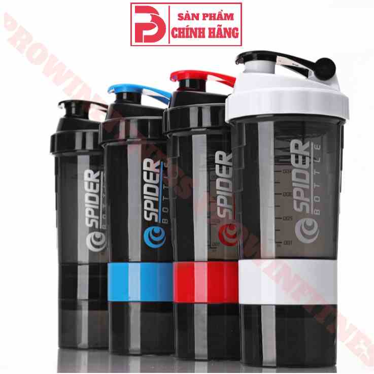 Bình Nước Lắc Whey Tập Gym Shaker Thể Thao 3 Ngăn Tiện Dụng Prowin fitness 500 ML