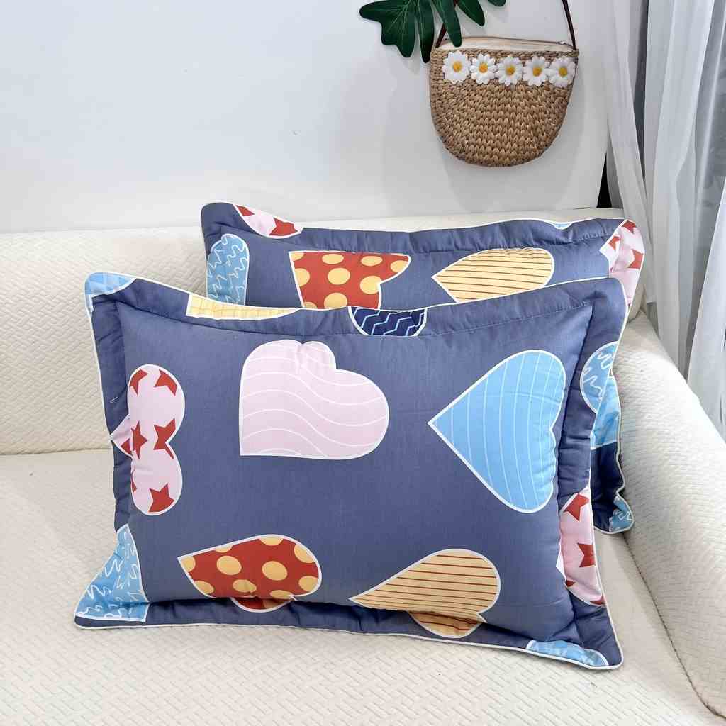 Vỏ gối nằm lót bông cotton 100% LIDACO có khóa kéo kích thước 45x65cm (2 chiếc)