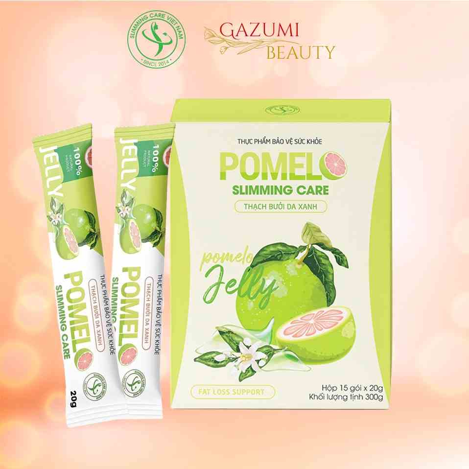 Thạch Bưởi Da Xanh Pomelo Slimming Care ĐẸP DÁNG – SÁNG DA, Giúp Thải Độc, Hộp 15 gói x 20ml - Gazumi Beauty