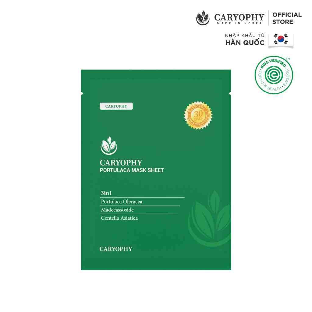 [Gift] 2 Mặt nạ dưỡng ẩm giảm mụn mờ thâm Caryophy Portulaca Mask Sheet