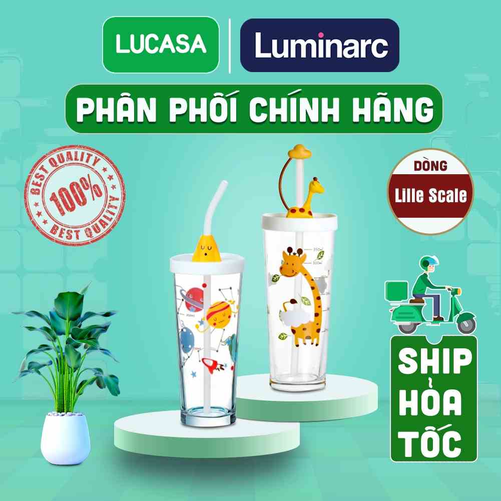 [Mã BMLTA35 giảm đến 35K đơn 99K] Ly Thủy Tinh Đổi Màu Có Nắp Luminarc Lille Scale 425ml | Phân Phối Chính Hãng