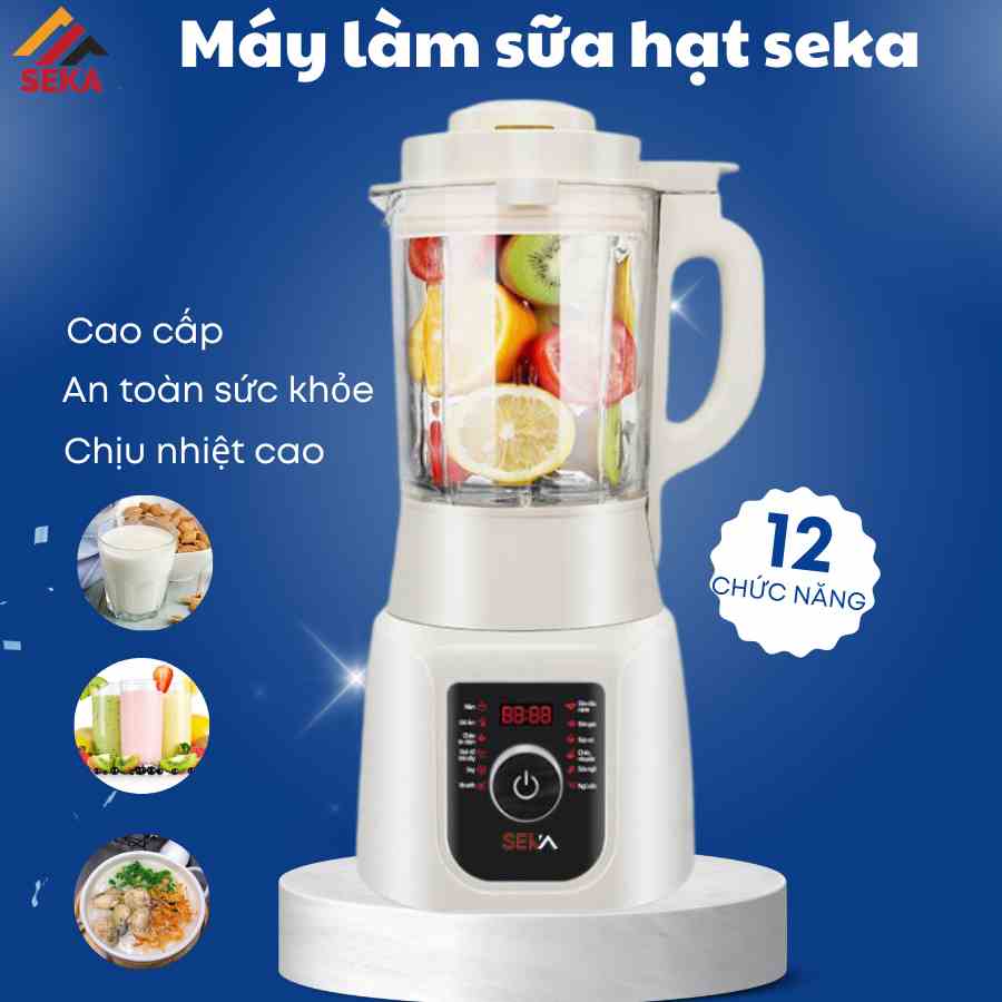 Máy làm sữa hạt đa năng SEKA 1750 lít công suất 800w, 12 chức năng cao cấp