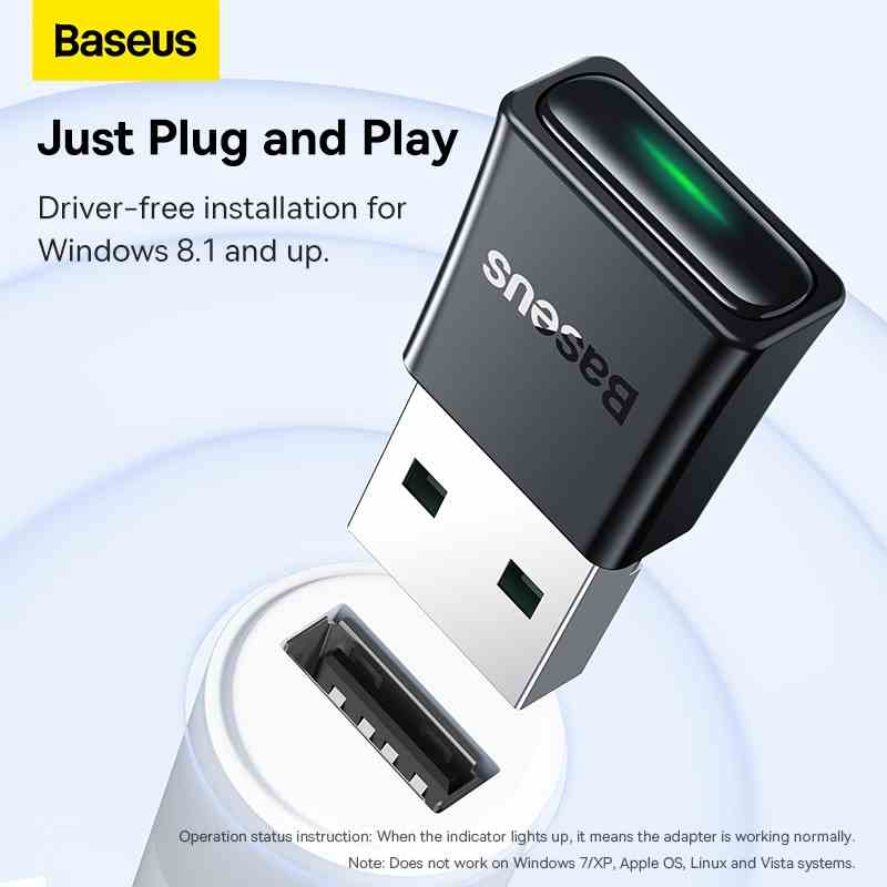 Đầu chuyển đổi không dây BASEUS BA07 USB bluetooth 5.3 độ phân giải cao thích hợp cho loa máy tính xách tay máy tính bàn