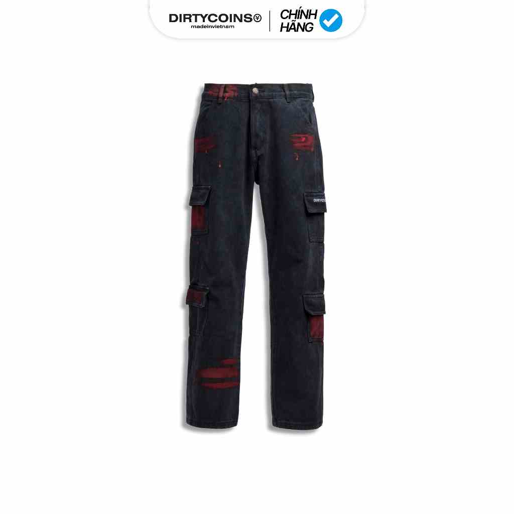 Quần DirtyCoins Splatter Cargo Pants - Black