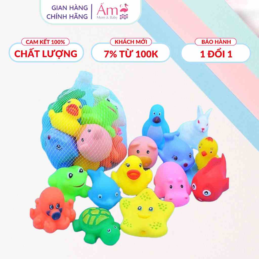 Set Thú Thả Bồn Tắm Cho Bé Ấm Baby Set 12 Con Cho Bé Tắm Ấm Baby