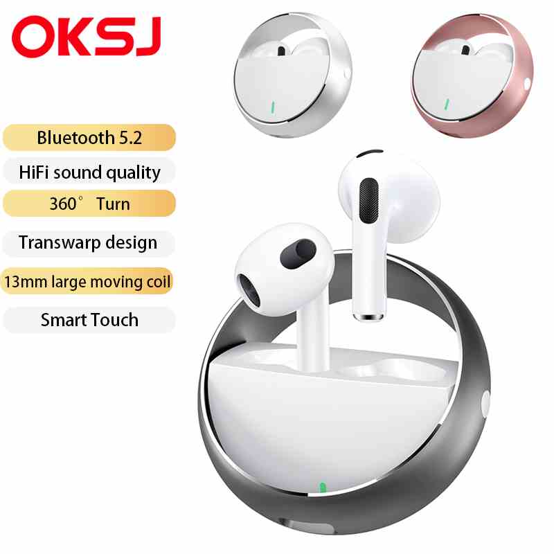 Tai Nghe Bluetooth OKSJ S170 Cảm Ứng Chạm, Micro Đàm Thoại, 5h Nghe Nhạc, Thiết Kế Xoay Độc Lạ TWS