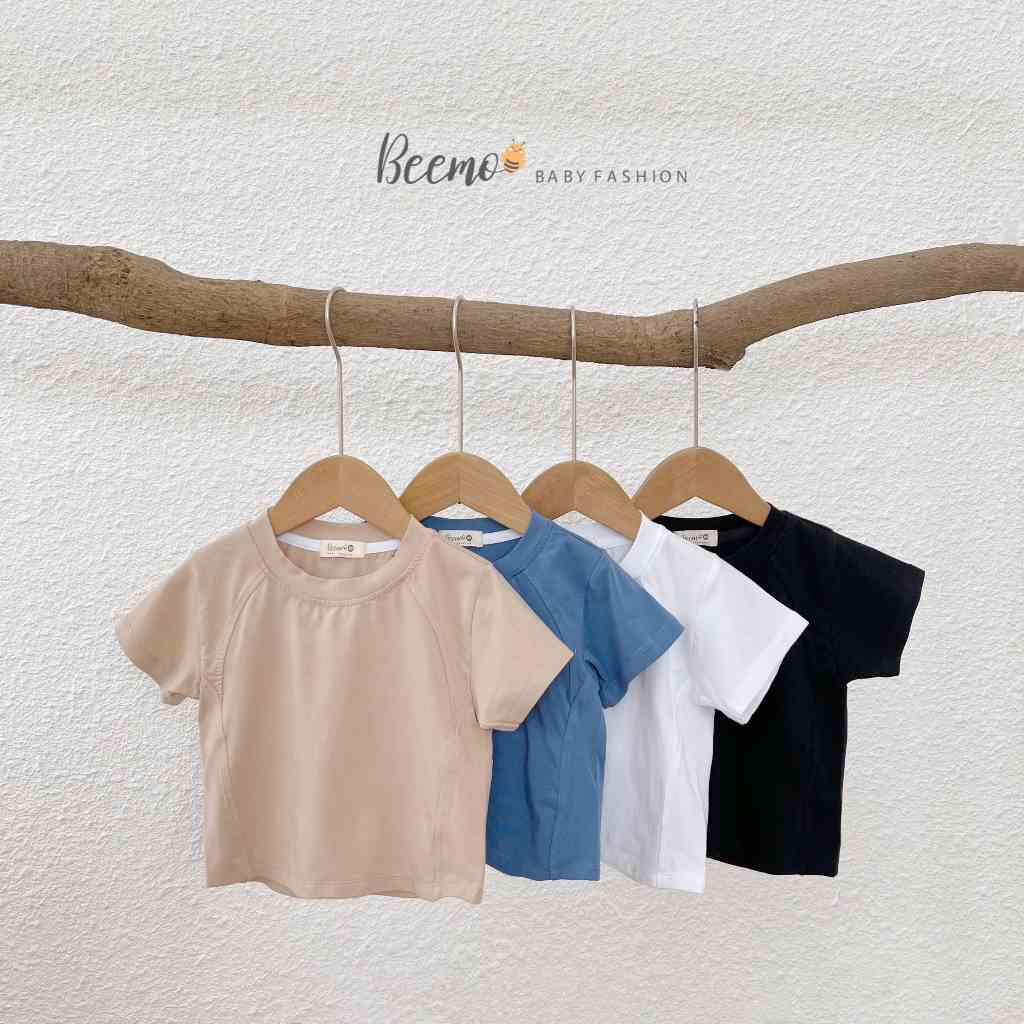 Áo phông cộc tay Beemo may đường gân nổi cá tính mặc hè chất liệu cotton co giãn, thấm mồ hôi cho bé 1 - 7  tuổi  23261A