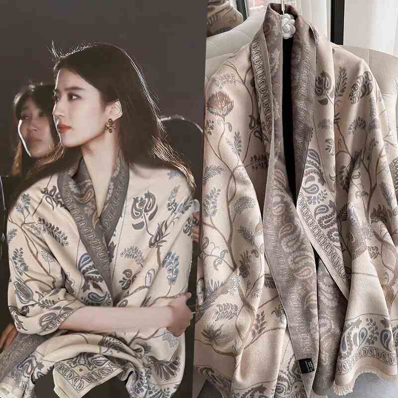 [Phong Cách Mới] Khăn Choàng Cổ Cashmere Dày Giữ Ấm Đa Năng Phong Cách Thu Đông Chất Lượng Cao Cho Nữ