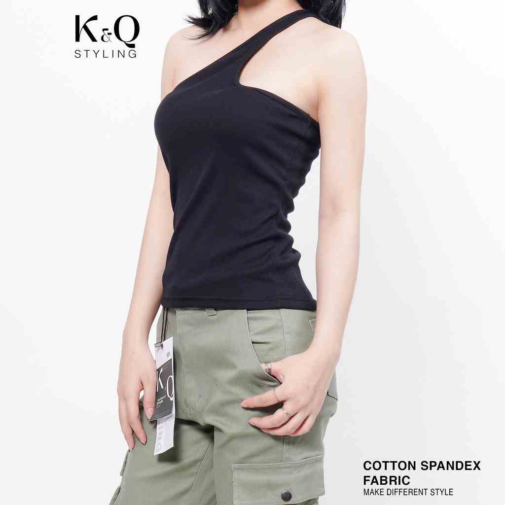 Áo Thun nữ dài xéo một vai KQSTYLING cotton 100% ôm body freesize