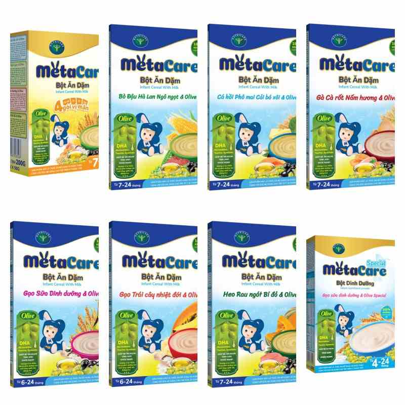 [Mã BMLTA35 giảm đến 35K đơn 99K] Bột ăn dặm Nutricare Metacare đầy đủ 8 loại (200gr)