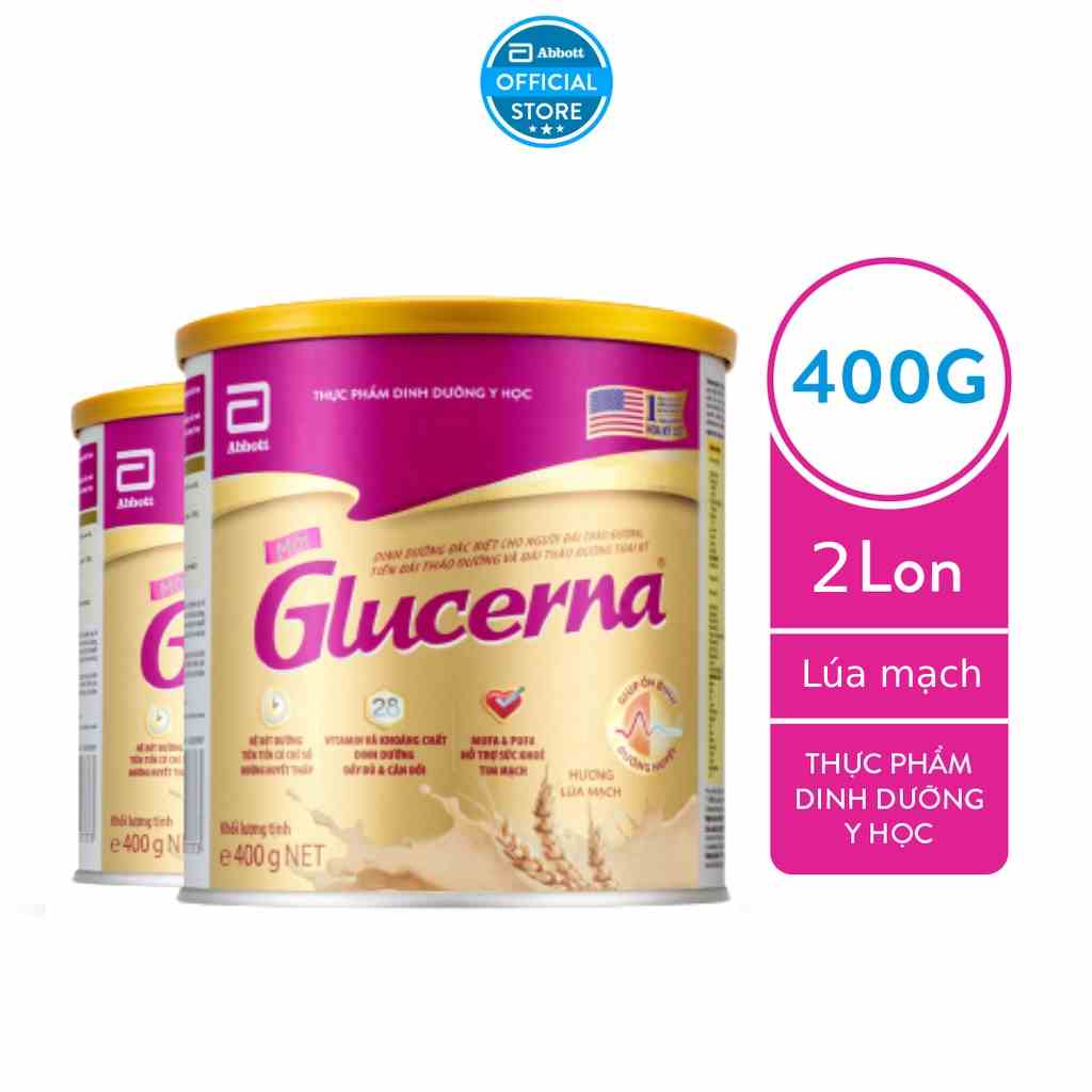 Combo 2 Glucerna Lúa mạch 400g/lon