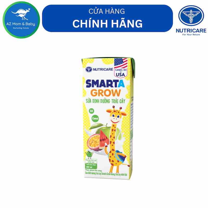 [Mã BMLTA35 giảm đến 35K đơn 99K] Thùng sữa Nutricare Smarta Grow hương Trái cây nhiệt đới (180ml x 48 hộp)