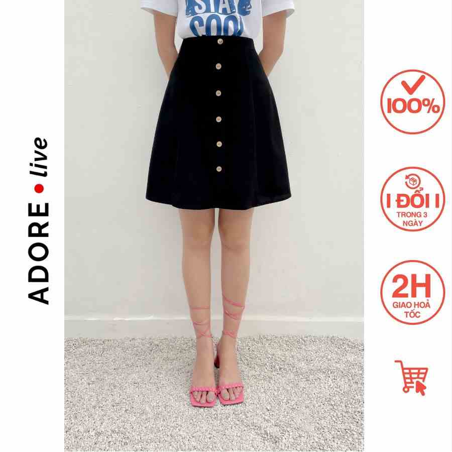 Chân váy Mini skirts casual style tuytsy đen khuy dừa 321SK1010 ADORE DRESS